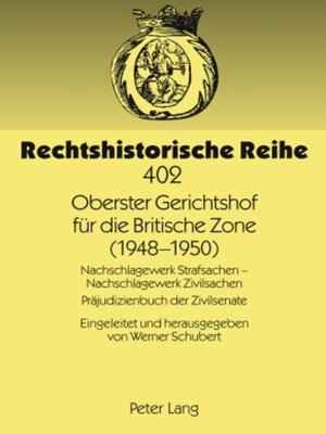 cover image of Oberster Gerichtshof fuer die Britische Zone (1948-1950)
